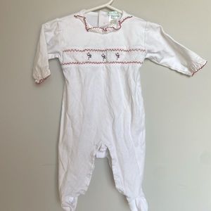 Baby Threads Christmas smocked onesie. Worn twice!